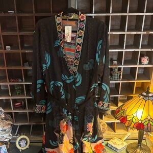 Johnny Was sold out silk reversible Multicolor Heron Kimono
